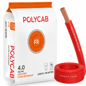 Polycab LF FR 4 Sq.mm 1 Core Copper Wire – Red | 180 Meters