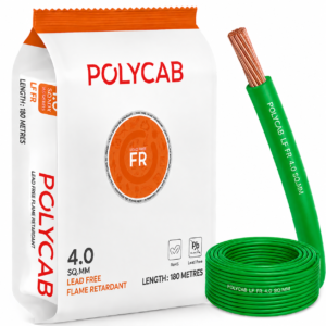 Polycab LF FR 4 Sq.mm 1 Core Copper Wire – Green | 180 Meters