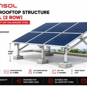 ZENSOL 100% HDG Solar Rooftop Structure – 6 Panel | Front 4 Ft Rear 5.5 Ft