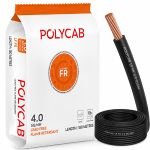 Polycab LF FR 4 Sq.mm 1 Core Copper Wire – Black | 180 Meters
